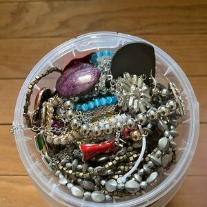 Assorted Mixed Costume Jewelry Lot in Silver, Turquoise, Red